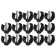 14Pcs Reusable Black ABS Cane Holder Clips for Walker and Toilet Frame Locks
