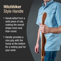 Brazos Handcrafted Wood Walking Stick, Twisted Oak, 58 Inch (Pack of 1), Red