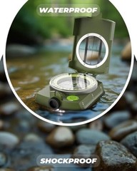 Compass: Accurate Durable Lightweight Orienteering Compass with Army Green
