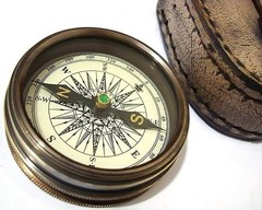 Robert Frost Poem Compass-Pocket Compass w Leather Case Rustic Vintage Home Deco