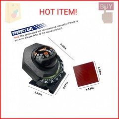 Car Compass, Car Dashboard Compass Ball with Slope Meter, Adjustable Night Visio