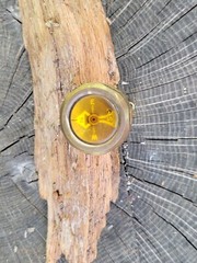Vintage West Germany Brass Hiking / Camping Pin On Compass