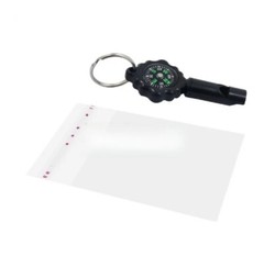 Portable 2-in-1 Whistle Compass Keychain Watch Pocket Outdoor Camping Hiking