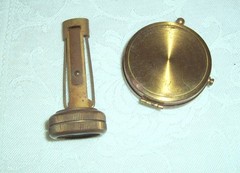 2 Vtg Brass Compasses Tru Nord Budlong & German w/ Lid