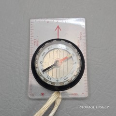 Vintage Small Portable Compass on Hard Plastic Measuring Base, Made in Japan