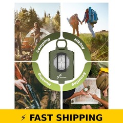 Sportneer Military Lensatic Compass – Waterproof, Shockproof, Army Green