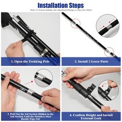 2 Pieces Hiking Poles Folding, Trekking Poles Aluminium, Adjustable 110130cm,…
