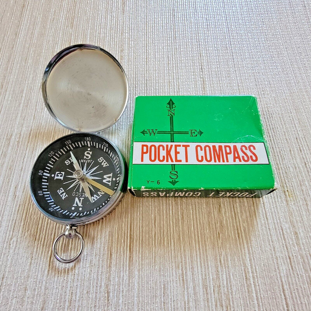 Vintage Nesco Pocket Compass in Original Box