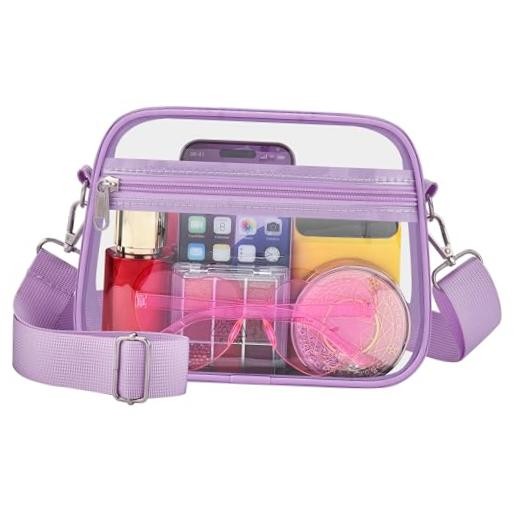Clear Bag for Stadium Events Clear Purse Small Avocado Green-light Purple