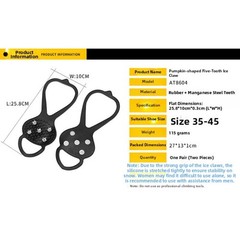 Lightweight 5Tooth Ice Cleats for Secure Walking on Icy and Snowy Surfaces