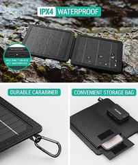 Portable Solar Charger(5V/2A Max), Small Foldable Solar Panel with USB-C 10W