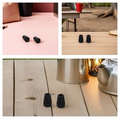 20Pcs Durable Rubber Trekking Pole Tips Black Non Skid Hiking Stick End Caps