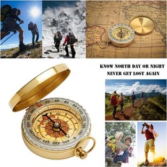 Gold Metal Pocket Compass, Compact, Ideal for Hiking, Camping, Outdoor Activi…