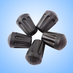 6Pcs Crutch Tips for Hiking Poles Anti-Skid Wear Resistant Black Material
