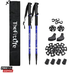 Nordic Walking Trekking Poles – 2 Sticks with Anti-Shock and Quick Lock Syste…