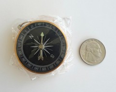 New Individually Wrapped Small Gold Aluminum Compass – 25 Pieces