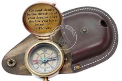 Thoreau’s Go Confidently Engraved Graduation Gift for him, Camping Compass wi…