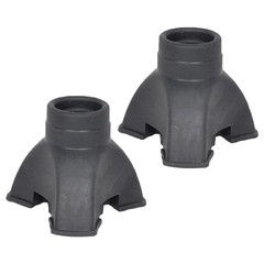 2Pcs Plastic Cane Foot Covers Walking Stick Tips Durable Anti Skid Black