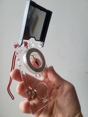 Cold War West Germany Compass w/ Mirror & Case Complete Vintage Navigation Set