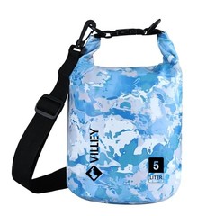 Dry Bag Waterproof Roll Top Storage Backpack, Keeps Gear Dry 5L Blue Camo