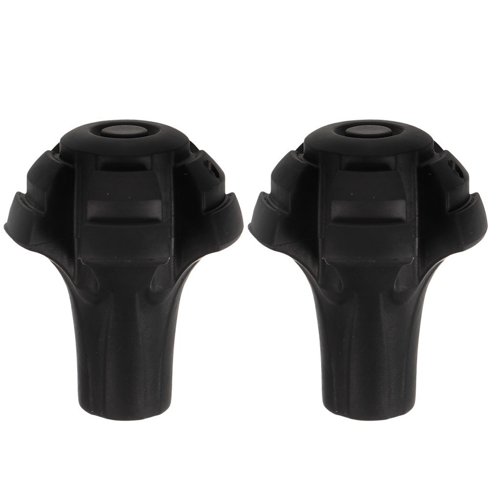 2Pcs Crutch Accessories Black Trekking Pole Tips Replacement Walking Stick Feet