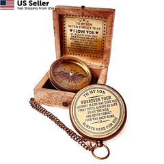 Gift for Son from Mom Dad | Engraved Compass 2″ – 2 inch(3100 lb.), Metallic