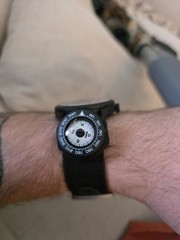 Mini Button Map Compass with Rotating Bezel for Watchband Everyday Carry Gear