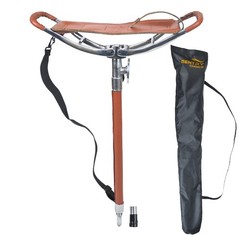 Outdoor Shooting Stick Spectator Adjustable Leather Walking Stick Fishing Stool
