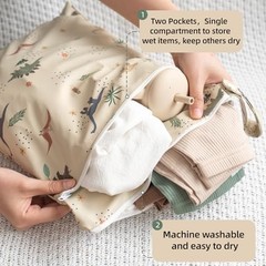 Wet Dry Bag Waterproof Wet Bags Baby Diaper Bag with Handle Reusable with Blue