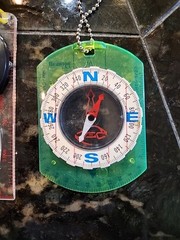 Vintage Compass Pair, Optic Green Brunton + Clear Magnifying