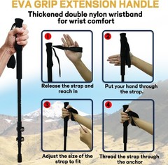 Carbon Fiber Trekking Poles 2 Pcs Ultra Lightweight Telescopic Collapsible