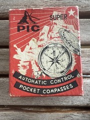Vintage Japan PIC # C107 Super Automatic Control Pocket Compass w/Original Box