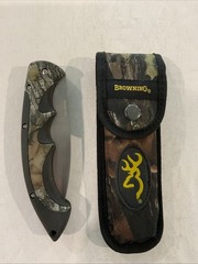 Browning Folding Camp Saw Camo Stainless High Carbon Knife w/ Sheath 924♨️A2