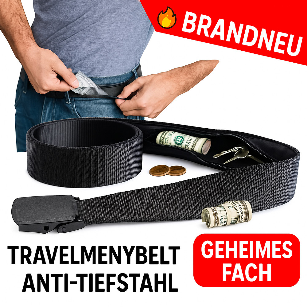 Travel Money Belt Men’s Belt Anti-Theft with Hidden Money Pocket 125cm
