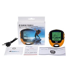 Barometer Altimeter Compass LCD Digital Thermometer Watches-Hygrometer Yellow