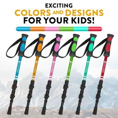 Kids Hiking Poles by USA Brand – Lightweight Collapsible Kids Walking Stick w…