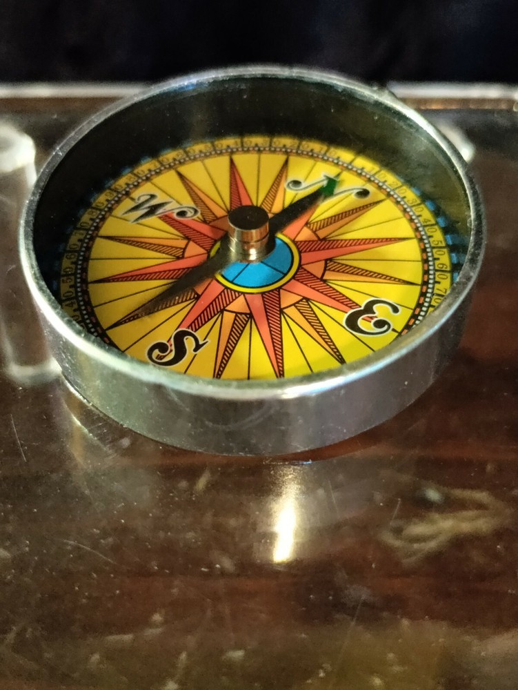 Fancy Engravable Aluminum Compass w Velvet Bag