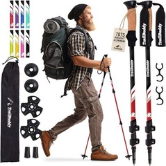 Lightweight 7075 Aluminum Collapsible Trekking Poles for Hiking – 2 Pack