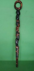 Hand Carved South African Heavy Natural Wood Hiking Stick 1b 3oz 37in