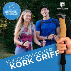 Hiking Poles Folding Carbon with Cork Handle I Nordic Walking Poles Ladies I Lei…