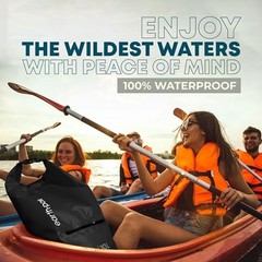 Black Waterproof Dry Bag with Zippered Pocket – 30L – Waterproof Bag