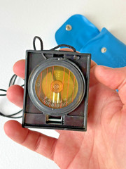 German Marsch Kompass F73 Freiberger Prazisionsmechanik Compass w/ Case & Manual
