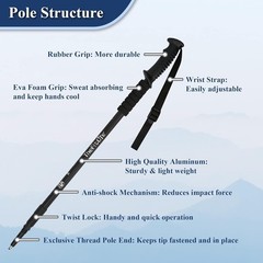 Packable Ultralight Trekking Poles with Anti-Shock: Perfect for Hiking & Travel