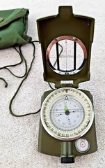 Prismatic Compass ~ Flip Top Camo Canvas Case Neck Lanyard Hiking ~ Germany