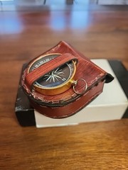 Leather Case For Compass Or Pocket Watch Small Compass Included