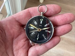 Vintage D Detroit Tigers Engraved Metal Compass Japan Pocket Watch Style