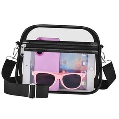 Clear Bag for Stadium Events Clear Purse Stadium Bag Satchel Large Black