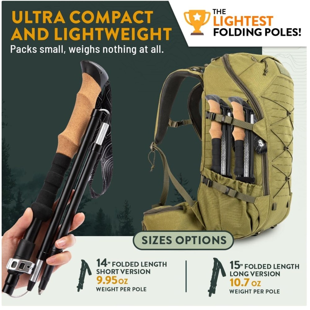 Adjustable Collapsible Hiking Sticks – Lightweight Design