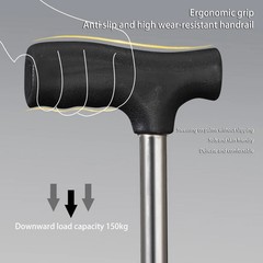 Outdoor Foldable Walking Stick Stool Lightweight Heavy Duty Steel Seat Elderly