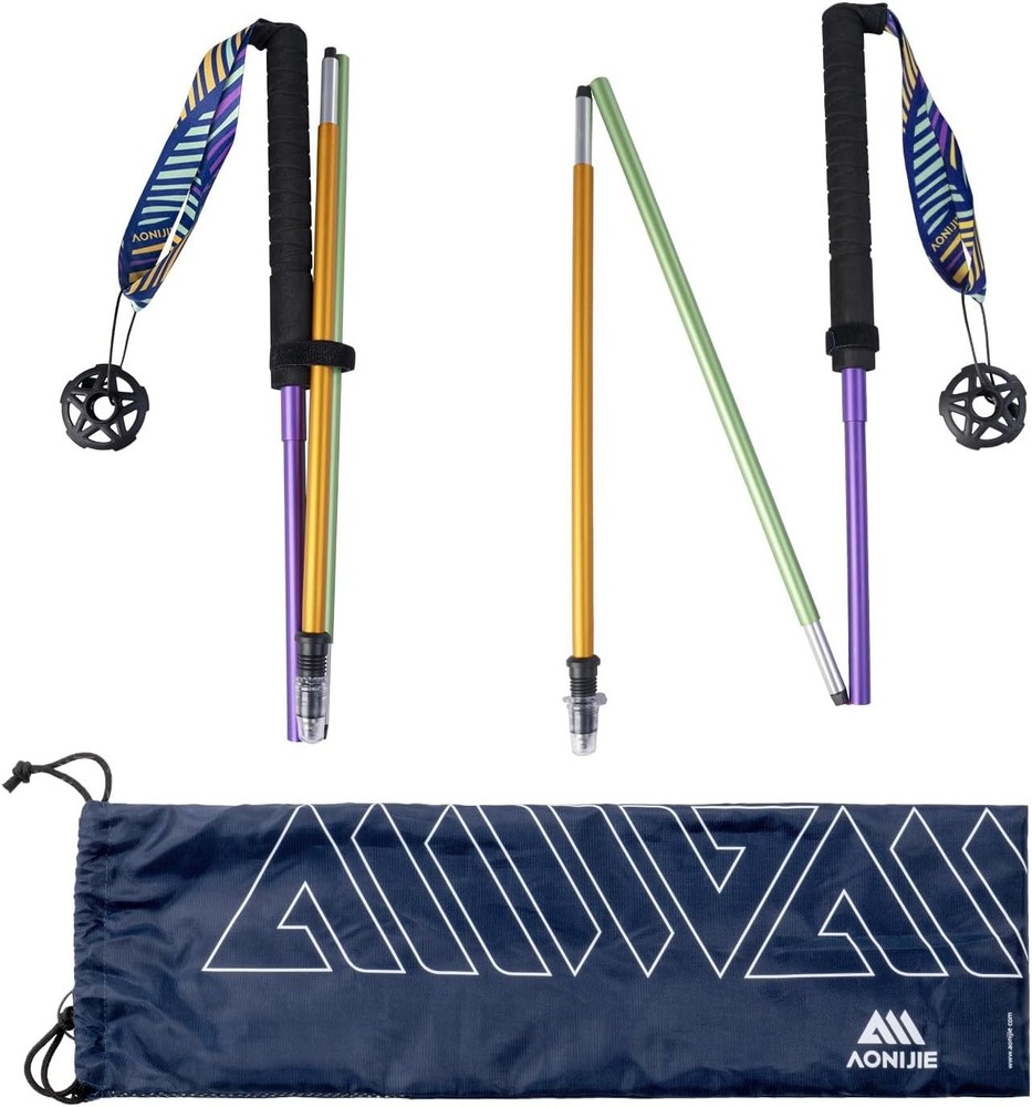 Collapsible Trekking Poles Walking Hiking Sticks Trail Running